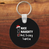 Leuke Stoute Niet Vandaag Kerstman - Grappige Kers Sleutelhanger (Voorkant)