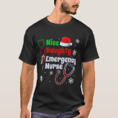 Leuke stoute noodverpleger kerstmis t-shirt (Voorkant)