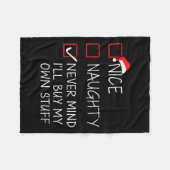 Leuke stoute nooit laat kopen eigen spullen kerst  fleece deken (Voorkant (Horizontaal))