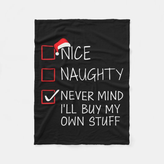 Leuke stoute nooit laat kopen eigen spullen kerst  fleece deken (Voorkant)