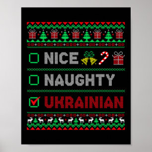 Leuke Stoute Oekraïense Lelijke Kerst Grappige Vro Poster