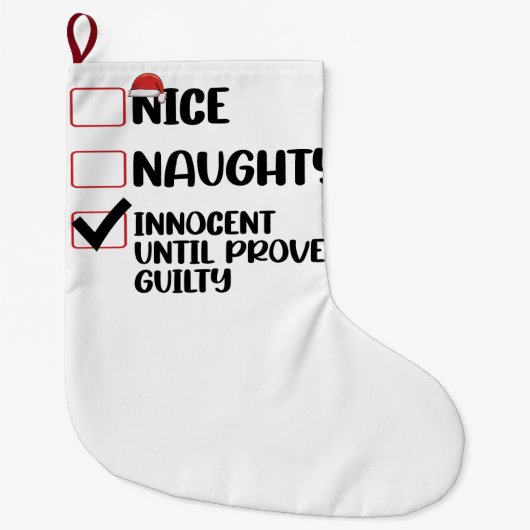 Leuke Stoute Onschuldig Totdat het Tegendeel Bewez Grote Kerstsok (Voorkant)