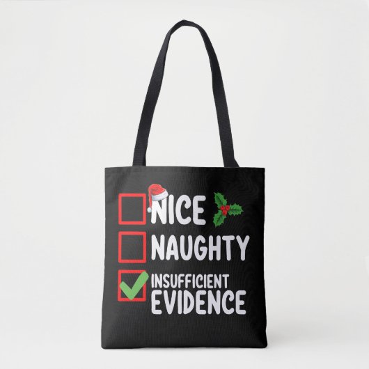 Leuke Stoute Onvoldoende Bewijs Kerstlijst Tote Bag (Voorkant)