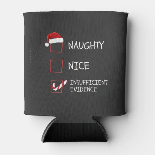 Leuke Stoute Onvoldoende Bewijs Kerstman Kerst Blikjeskoeler (Voorkant)