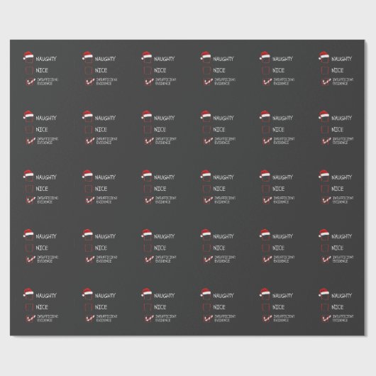Leuke Stoute Onvoldoende Bewijs Kerstman Kerst Cadeaupapier (Vlak)