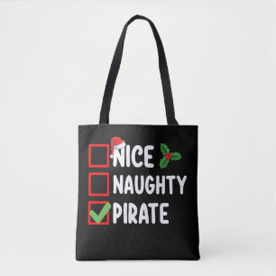 Leuke Stoute Piraat Familie Bijpassende Kerstlijst Tote Bag