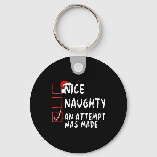 Leuke stoute poging werd gedaan Kerstman C Sleutelhanger (Voorkant)