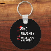 Leuke stoute poging werd gedaan Kerstman C Sleutelhanger (Voorkant)