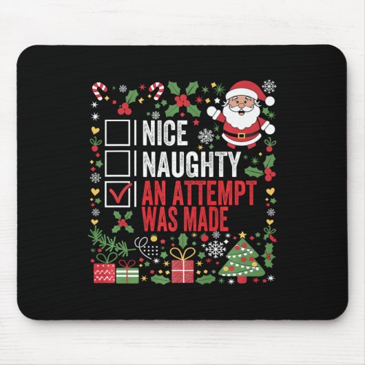 Leuke stoute poging werd gemaakt grappige kerst muismat (Voorkant)