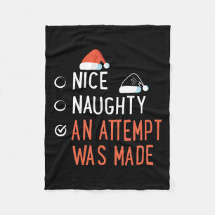 Leuke stoute poging werd gemaakt Santa's List Chri Fleece Deken