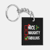 Leuke Stoute Prachtige Grappige Kerstman Kerst Lij Sleutelhanger (Voorkant Links)