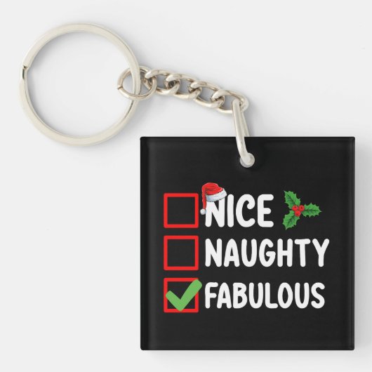 Leuke Stoute Prachtige Grappige Kerstman Kerst Lij Sleutelhanger (Voorkant)