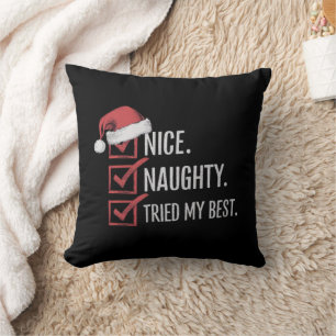 Leuke Stoute Probeerde Mijn Beste Kerstlijst Xmas  Kussen