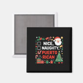 Leuke stoute Puerto Ricaanse kerstman Magneet (Voorkant / Achterkant)