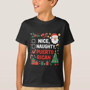 Leuke stoute Puerto Ricaanse kerstman T-shirt
