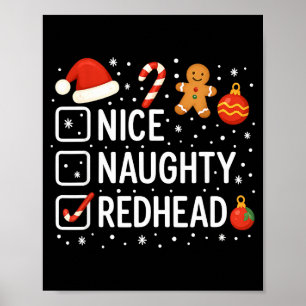 Leuke stoute roodharige grappige kerst citaat poster