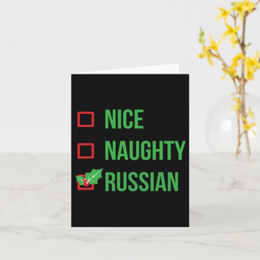 Leuke stoute Russische grappige lelijke kerst Kaart (Gele Bloem)