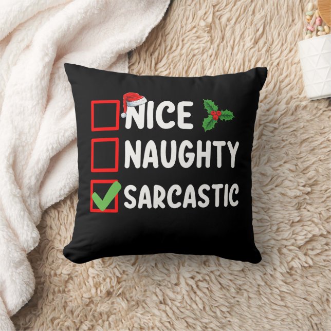 Leuke Stoute Sarcastische Kerstlijst Sarcasme Kussen (Deken)