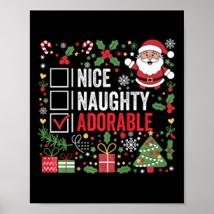Leuke stoute Schattige grappige kerstman Poster