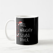Leuke stoute scuba duiker lijst Kerstman Koffiemok (Links)