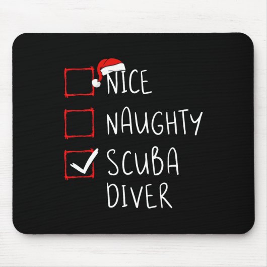 Leuke stoute scuba duiker lijst Kerstman Muismat (Voorkant)