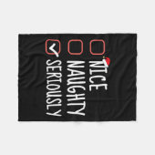 Leuke stoute Serieus Grappige Kerstman Lijst Fleece Deken (Voorkant (Horizontaal))