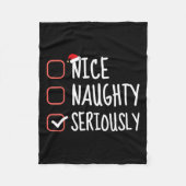 Leuke stoute Serieus Grappige Kerstman Lijst Fleece Deken (Voorkant)