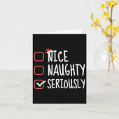 Leuke stoute Serieus Grappige Kerstman Lijst Kaart (Gele Bloem)