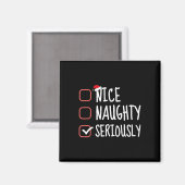 Leuke stoute Serieus Grappige Kerstman Lijst Magneet (Voorkant / Achterkant)