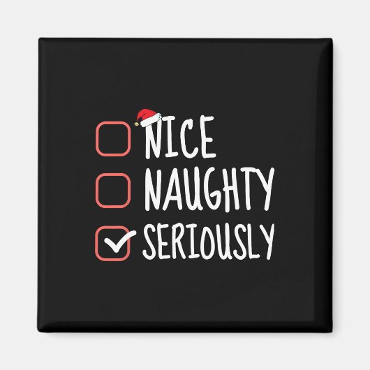 Leuke stoute Serieus Grappige Kerstman Lijst Magneet (Voorkant)