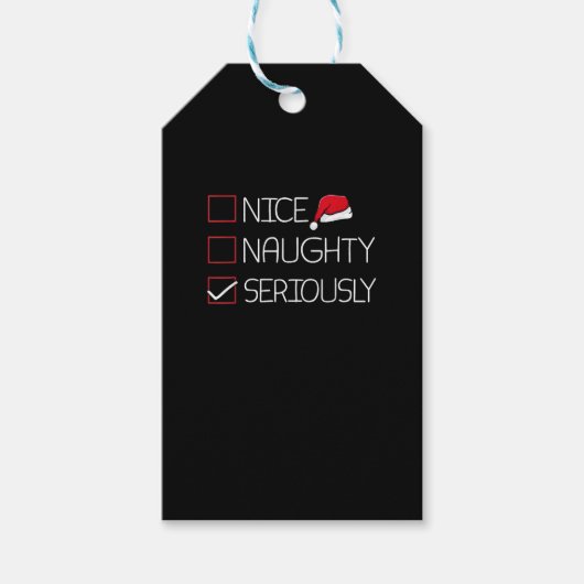 Leuke Stoute Serieus Kerst Moderne Stijl Cadeaulabel (Voorkant)