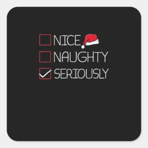 Leuke Stoute Serieus Kerst Moderne Stijl Vierkante Sticker