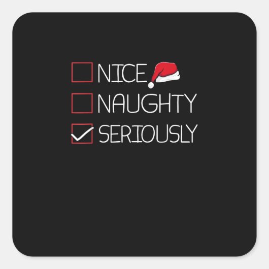 Leuke Stoute Serieus Kerst Moderne Stijl  Vierkante Sticker (Voorkant)