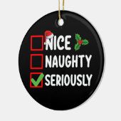 Leuke Stoute Serieus Kerstman Kerstlijst Keramisch Ornament (Links)