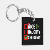 Leuke Stoute Serieus Kerstman Kerstlijst Sleutelhanger (Voorkant Links)