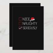 Leuke Stoute Serieus Kerstmis Moderne Stijl Feestdagenkaart (Voorkant / Achterkant)