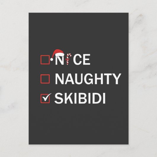 Leuke Stoute Skibidi Grappige Kerst Gen Alpha Feestdagenkaart (Voorkant)