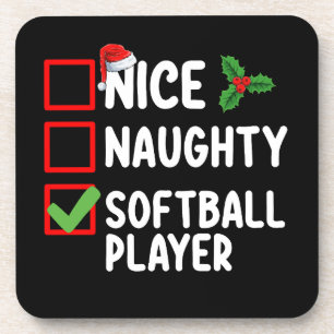 Leuke Stoute Softbalspeler Kerstlijst Bier Onderzetter