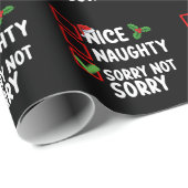 Leuke Stoute Sorry Niet Kerst Lijst Feestdag Cadeaupapier (Rol Hoek)