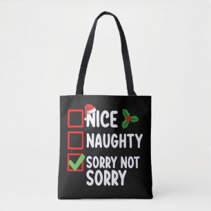 Leuke Stoute Sorry Niet Kerst Lijst Vakantie Tote Bag