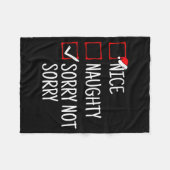 Leuke Stoute Sorry Not Sorry Grappige Kerst Fleece Deken (Voorkant (Horizontaal))
