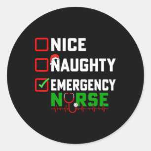 Leuke stoute spoedeisende verpleegkundige Xmas Er Ronde Sticker