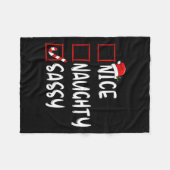 Leuke Stoute Sy Kerstlijst Familie Xmas Santa C Fleece Deken (Voorkant (Horizontaal))