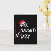 Leuke stoute sy kerstlijst kerstkostuum kerstmis kaart (Gele Bloem)