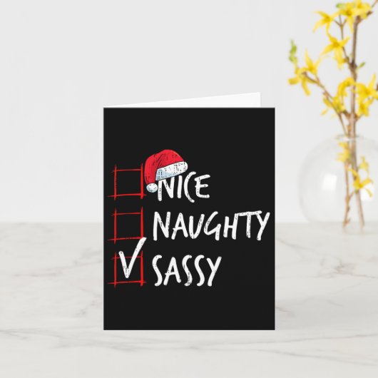 Leuke stoute sy kerstlijst kerstkostuum kerstmis kaart (Gele Bloem)