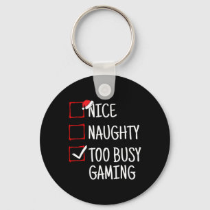 Leuke stoute te druk met gamen Grappige kerst Sleutelhanger
