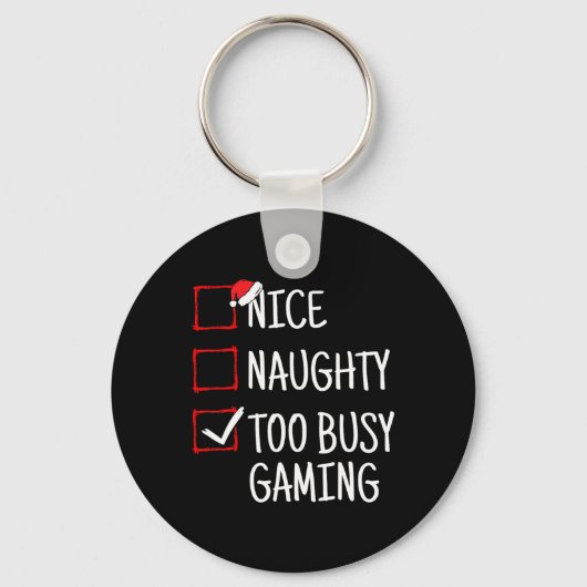 Leuke stoute te druk met gamen Grappige kerst Sleutelhanger (Voorkant)