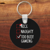 Leuke stoute te druk met gamen Grappige kerst Sleutelhanger (Voorkant)