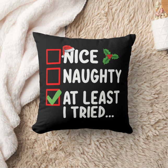 Leuke Stoute Tenminste Ik Heb Het Geprobeerd Kerst Kussen (Deken)