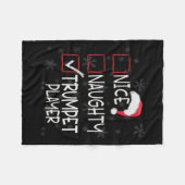 Leuke stoute trompetspeler lijst Christmas Santa C Fleece Deken (Voorkant (Horizontaal))